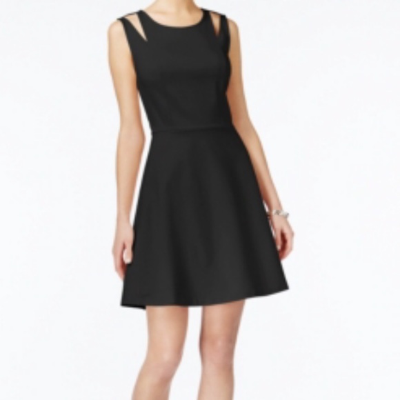 Bar III Dresses & Skirts - Bar III Black Fit Flare Cutout Dress Size M NWT